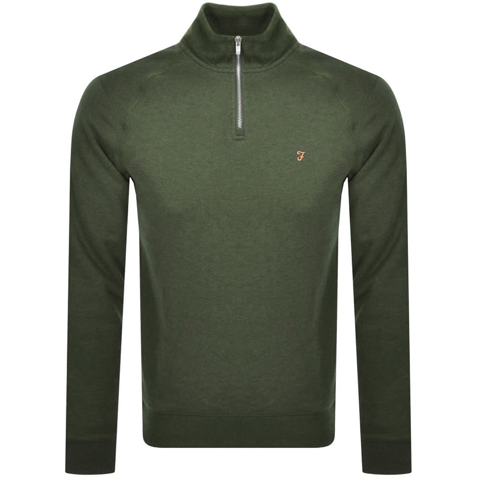 Alternative Image for ProductFarah Vintage Jim Half Zip Sweatshirt Green1